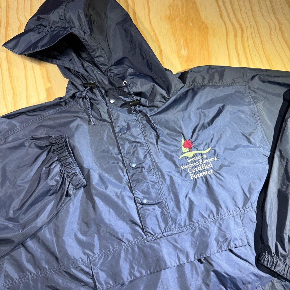 Tri-Mountain Mens Navy Blue Anorak Windbreaker Society of American Foresters 2XL